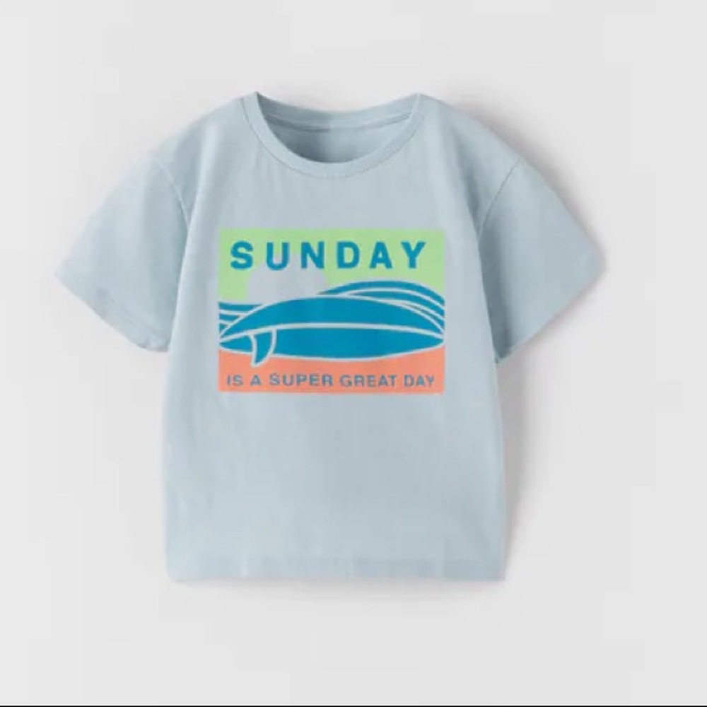 NWT Zara Sunday is a super great day shirt Size 18-24m